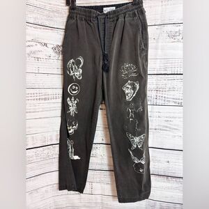 Welcome pants Womens size Small casual satanic design Denim Pullover Drawstring
